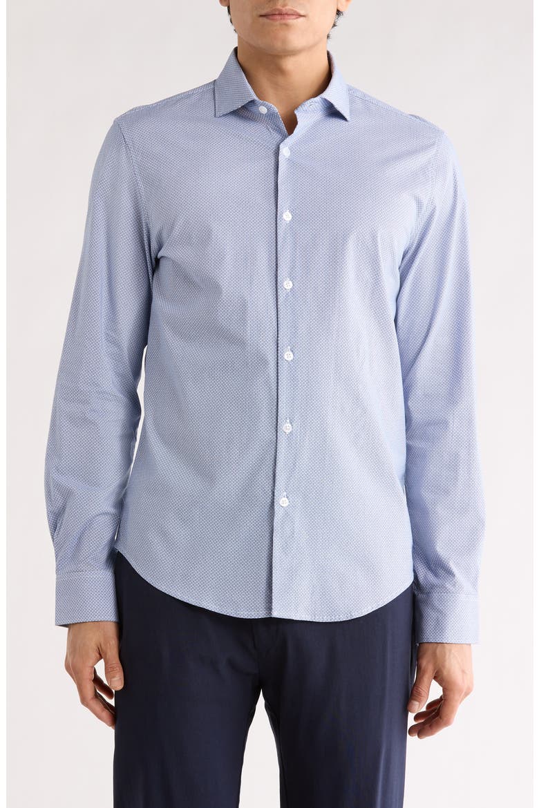 Pop Geometric Button-Up Shirt, Main, color, BLUE/ WHITE