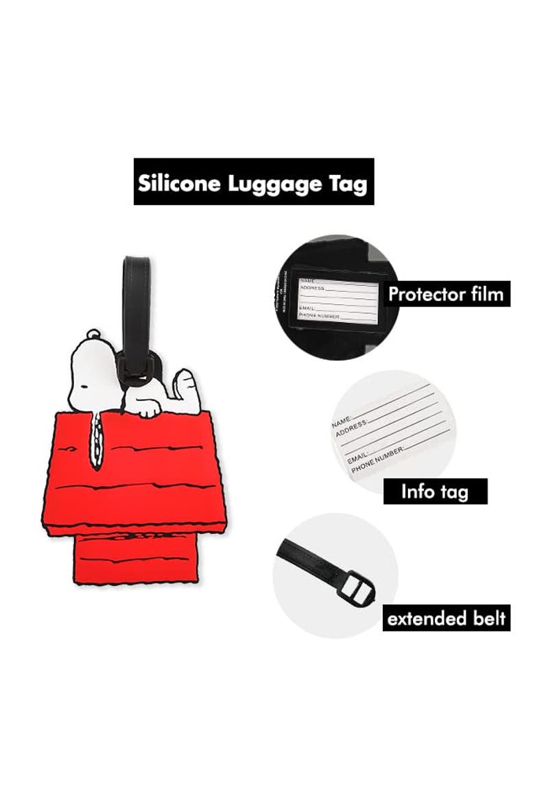 Snoopy Luggage Tag, Set of 4, Alternate, color, Red, white