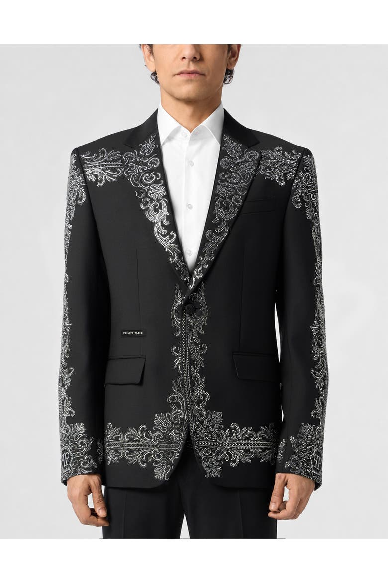 Blazer Baroque Skull Strass Men, Main, color, black