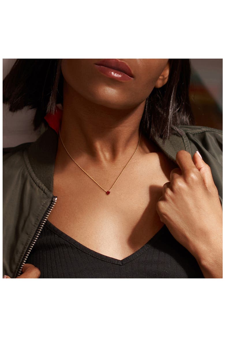 Garnet Heart Pendant Necklace, Alternate, color, RED
