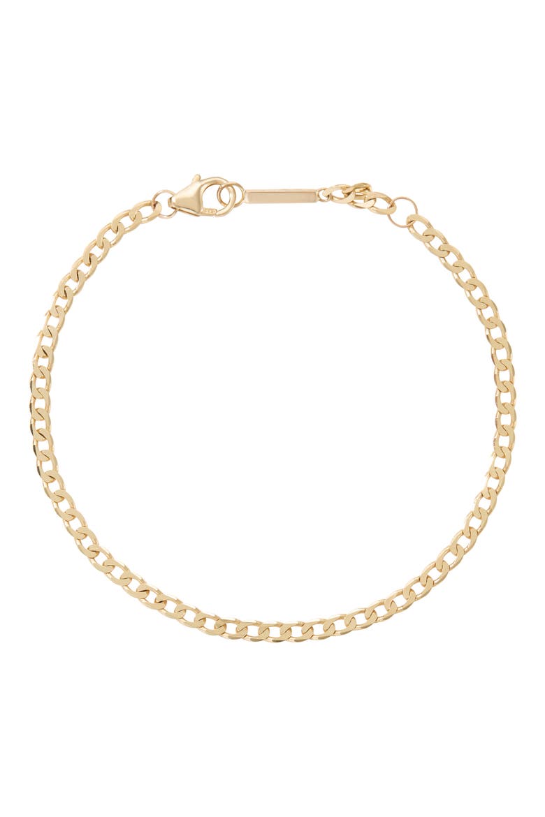 Nude Curb Chain Bracelet, Main, color, YELLOW GOLD