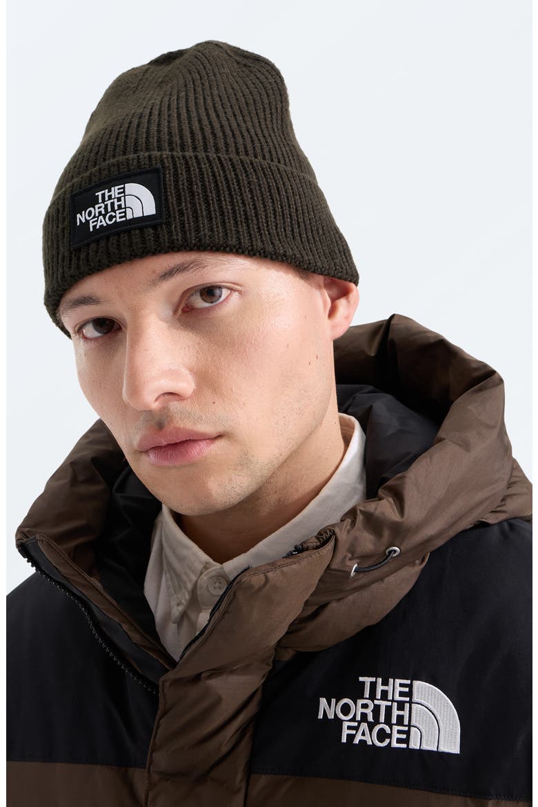 Logo Box Cuffed Beanie, Alternate, color, DARK CHESTNUT