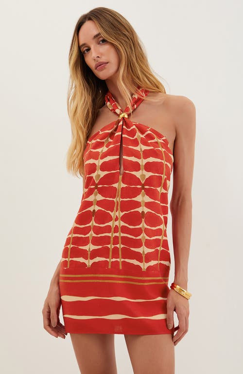 Vix Swimwear Agni Aster Cotton Cover-up Minidress In Red