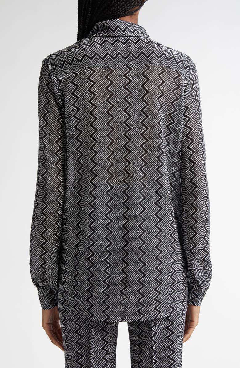 Missoni Metallic Zigzag Button-Up Shirt, Alternate, color, 
