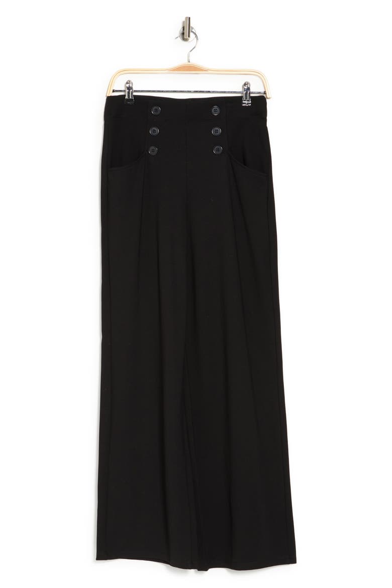 Sailor High Waist Wide Leg Pants, Alternate, color, BLACK