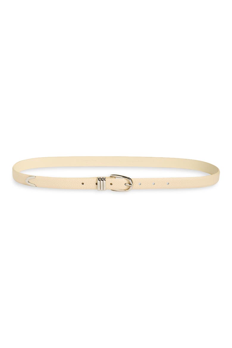 Janae Leather Belt, Main, color, IVORY- SILVER