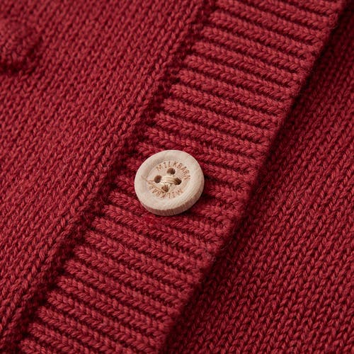 Milkbarn Knit Popcorn Cardigan In Burgundy