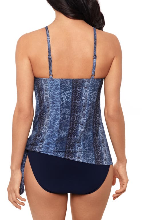 Magicsuit Womens Via Roma Alex Underwire Tankini Top Ruched Bottoms In Blue Multi