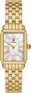 MICHELE Deco Park Mother-of-Pearl Bracelet Watch, 23mm x 29mm