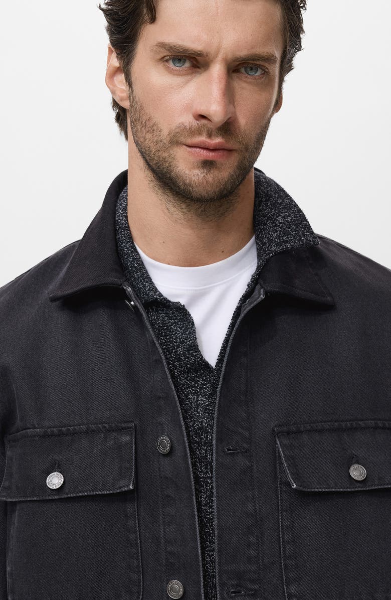 MANGO Denim Jacket, Alternate, color, Black Denim