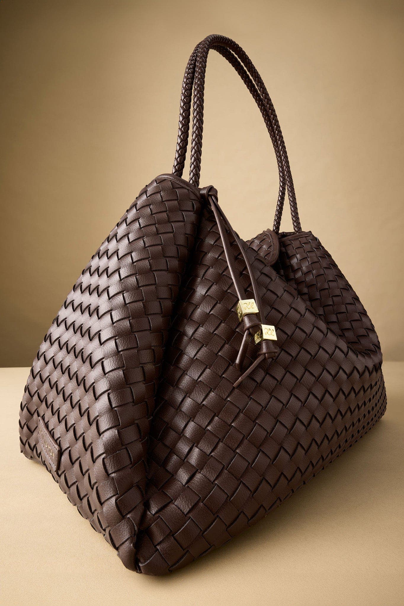 Katie Loxton Nova Hand Woven Large Shoulder Bag in Chocolate, Alternate, color, Chocolate