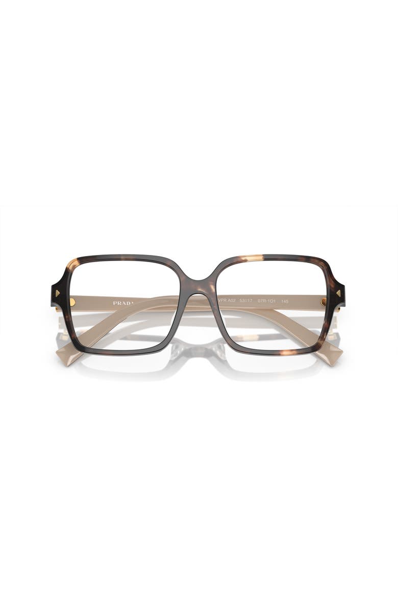 Prada 51mm Rectangle optical glasses, Alternate, color, Brown