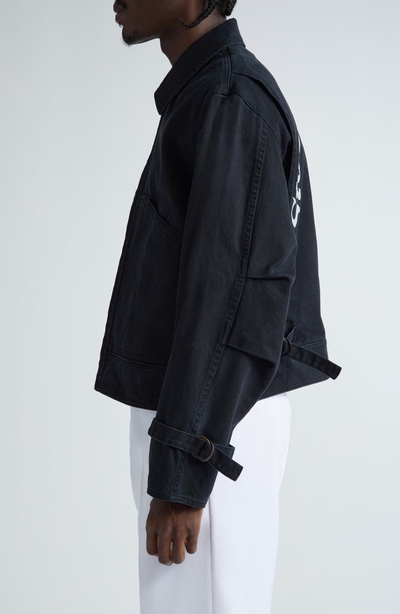 STOCKHOLM SURFBOARD CLUB Cotton Twill Work Jacket, Alternate, color, Black