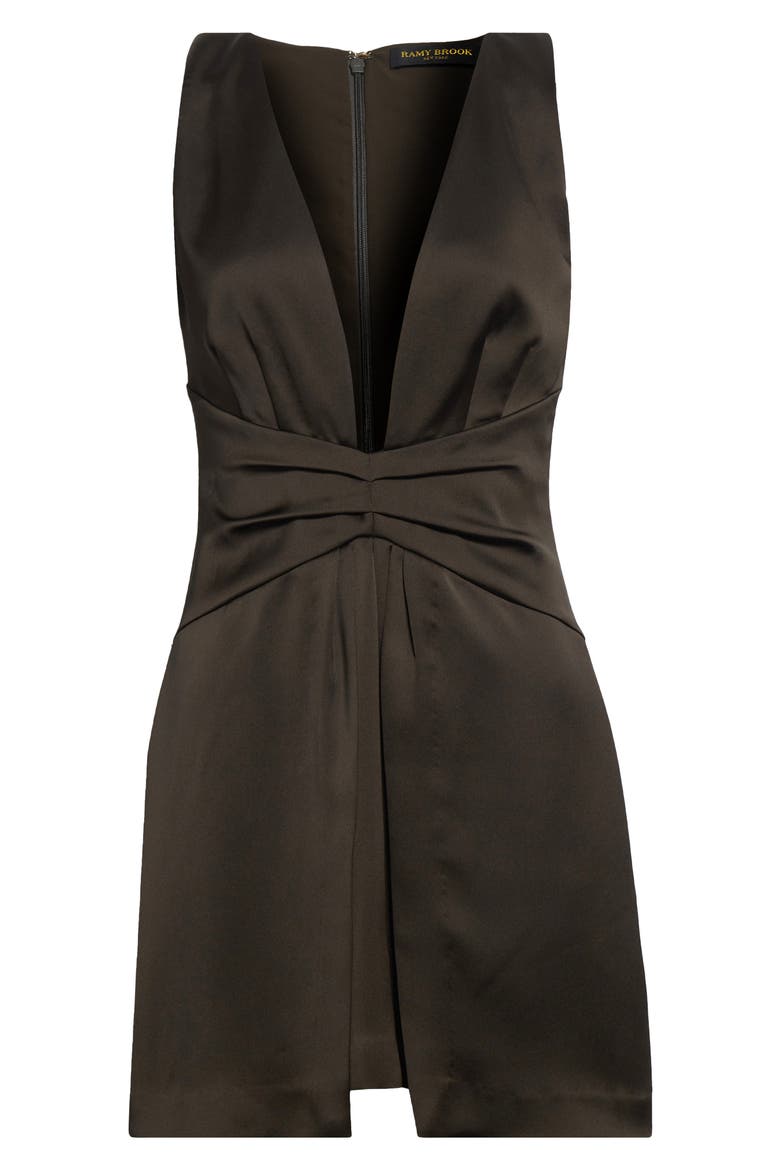 Cassea Plunge Minidress, Alternate, color, DEEP OLIVE