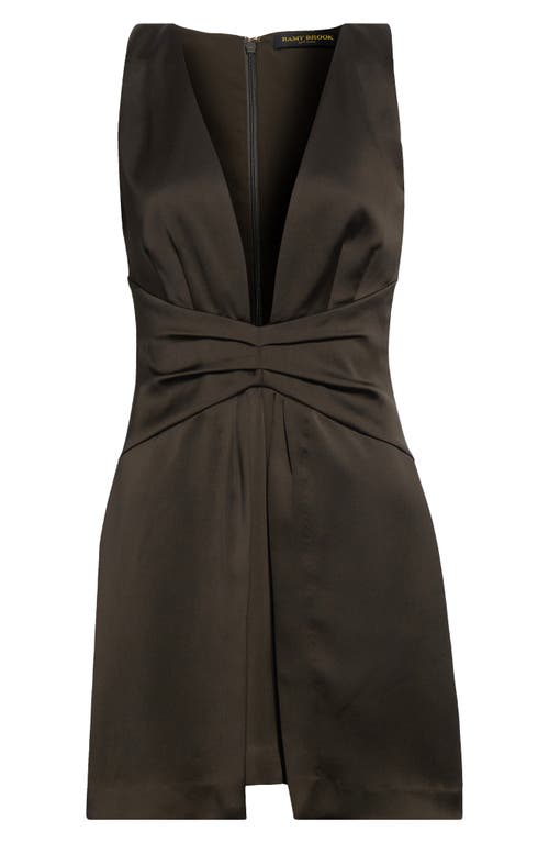 Ramy Brook Cassea Plunge Minidress In Green