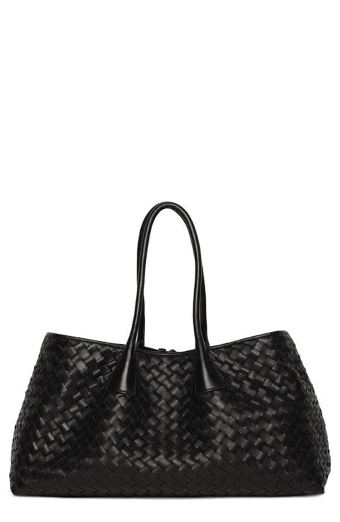 Alina Large Woven Leather Tote Bag