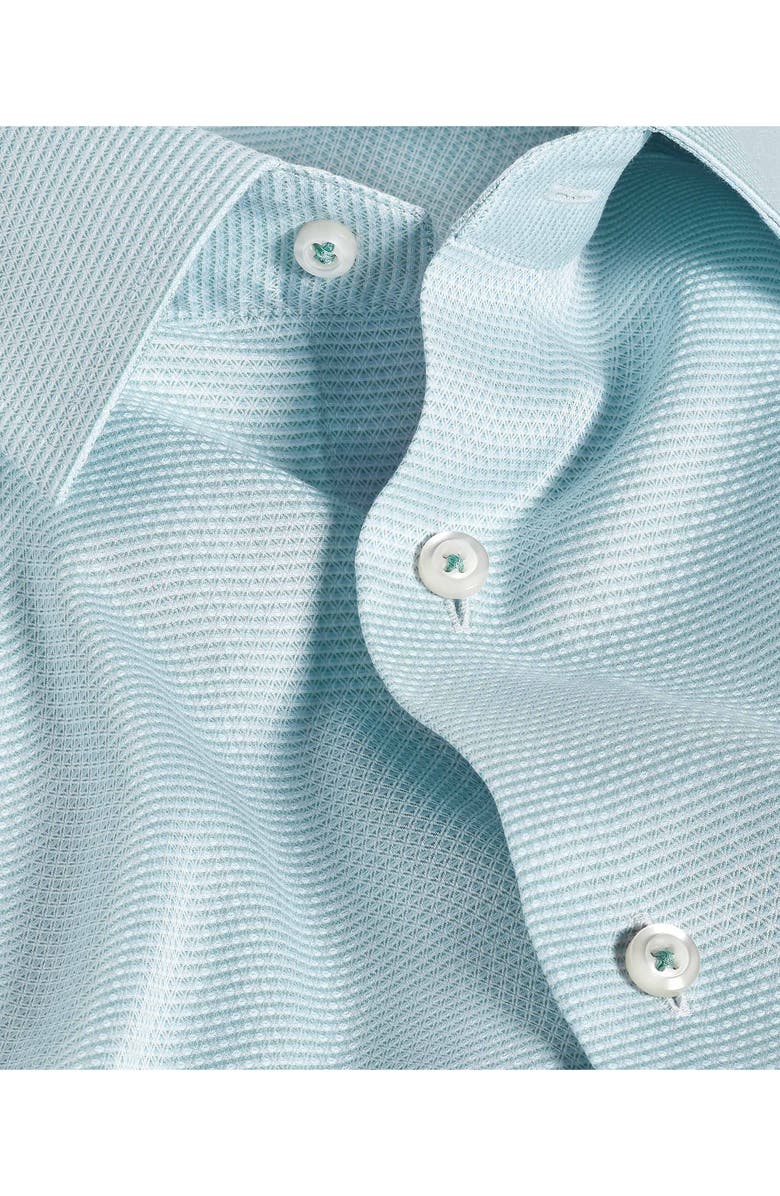 David Donahue Regular Fit Microcheck Cotton Dobby Dress Shirt, Alternate, color, Seafoam