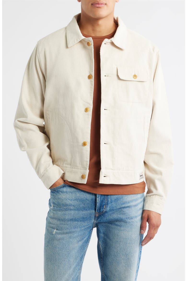 Cotton Corduroy Trucker Jacket, Main, color, OFF WHITE