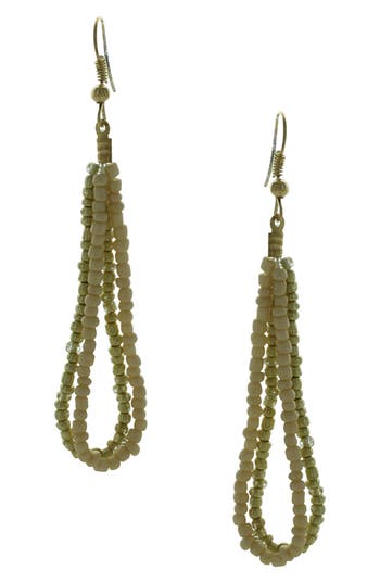 Olivia Welles Daphne Beaded Double Drop Earrings In Green