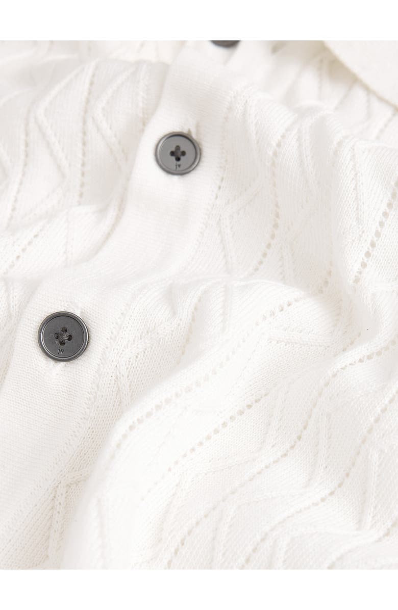 John Varvatos Moore Short Sleeve Organic Cotton Sweater, Alternate, color, White