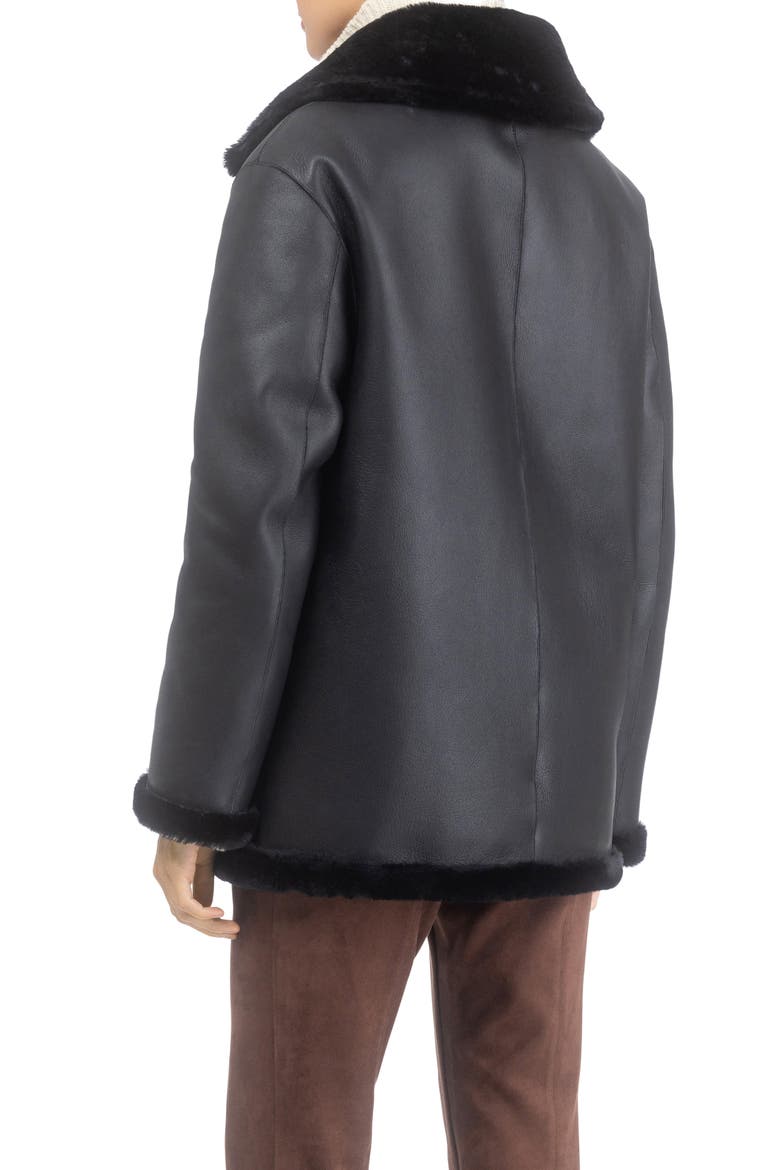 Reversible Genuine Shearling Short Jacket, Alternate, color, BLACK/BLACK