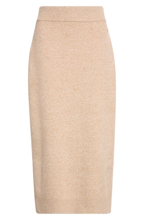 Wool Moulin Knit Midi Skirt