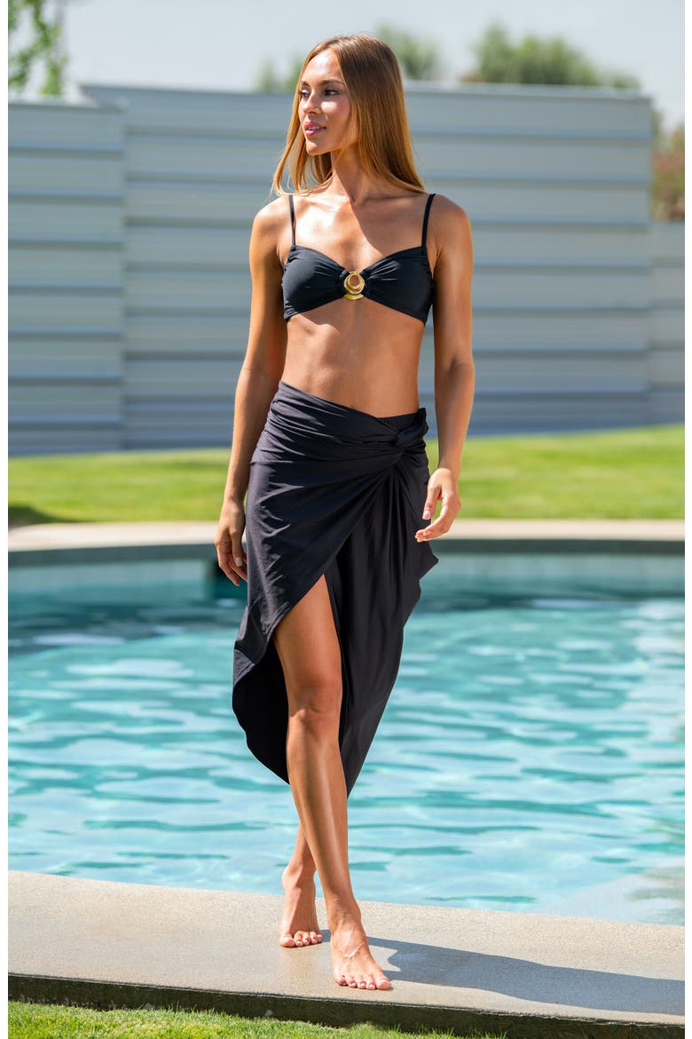 Solids Convertible Faux Wrap, Alternate, color, BLACK