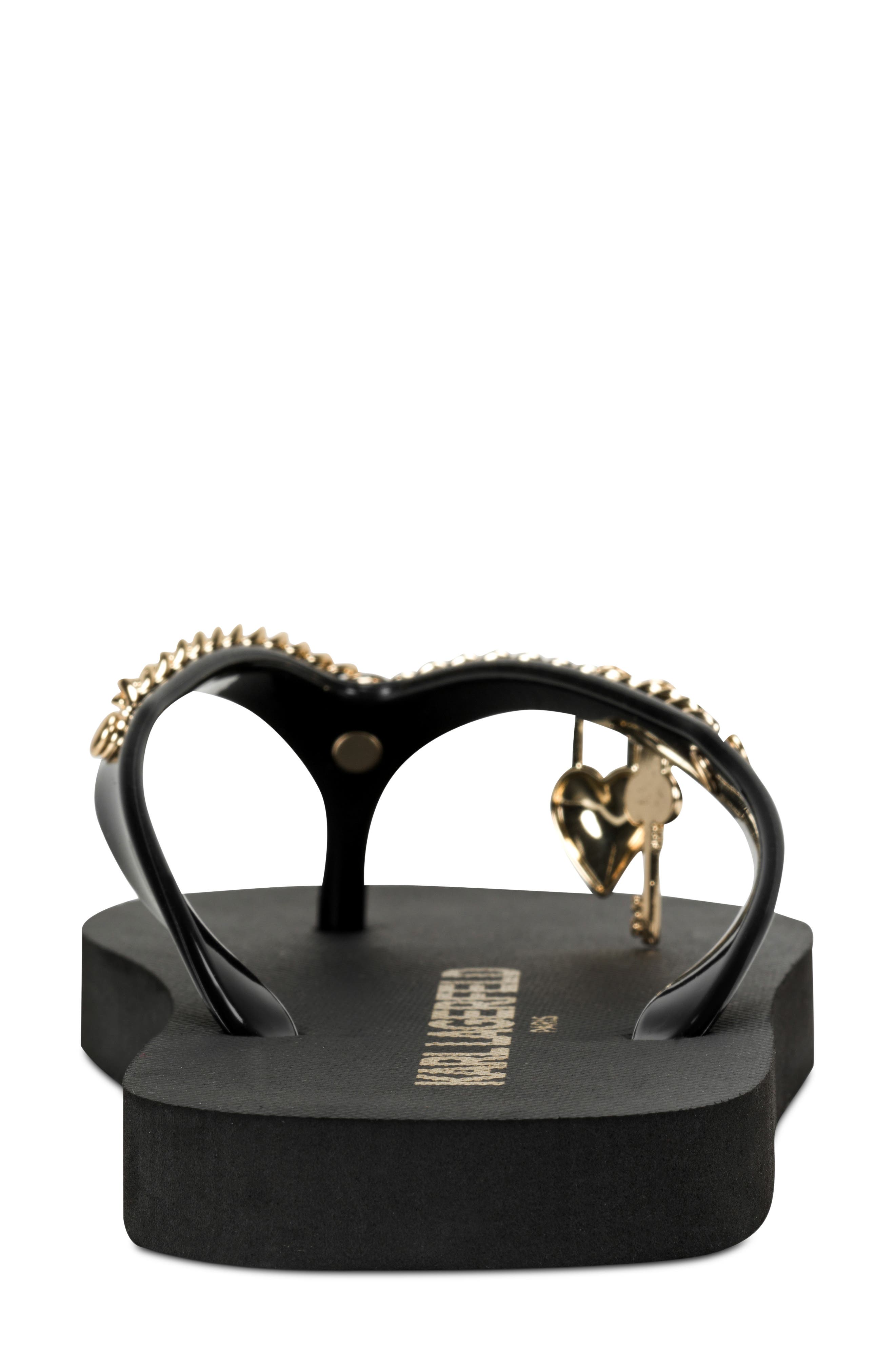 Zemira Chain Flip Flop, Alternate, color, BLACK