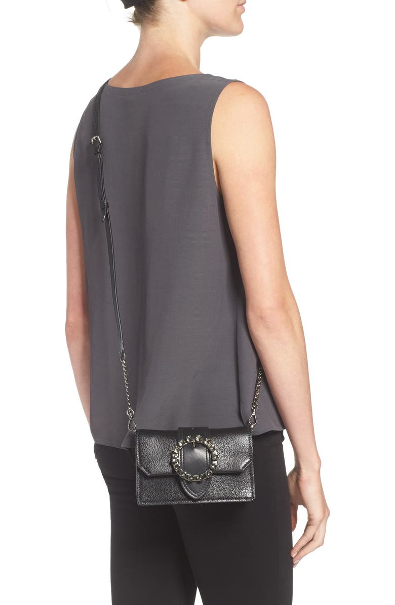 Miu Miu Lady Madras Crystal Embellished Leather Crossbody Bag, Alternate, color,