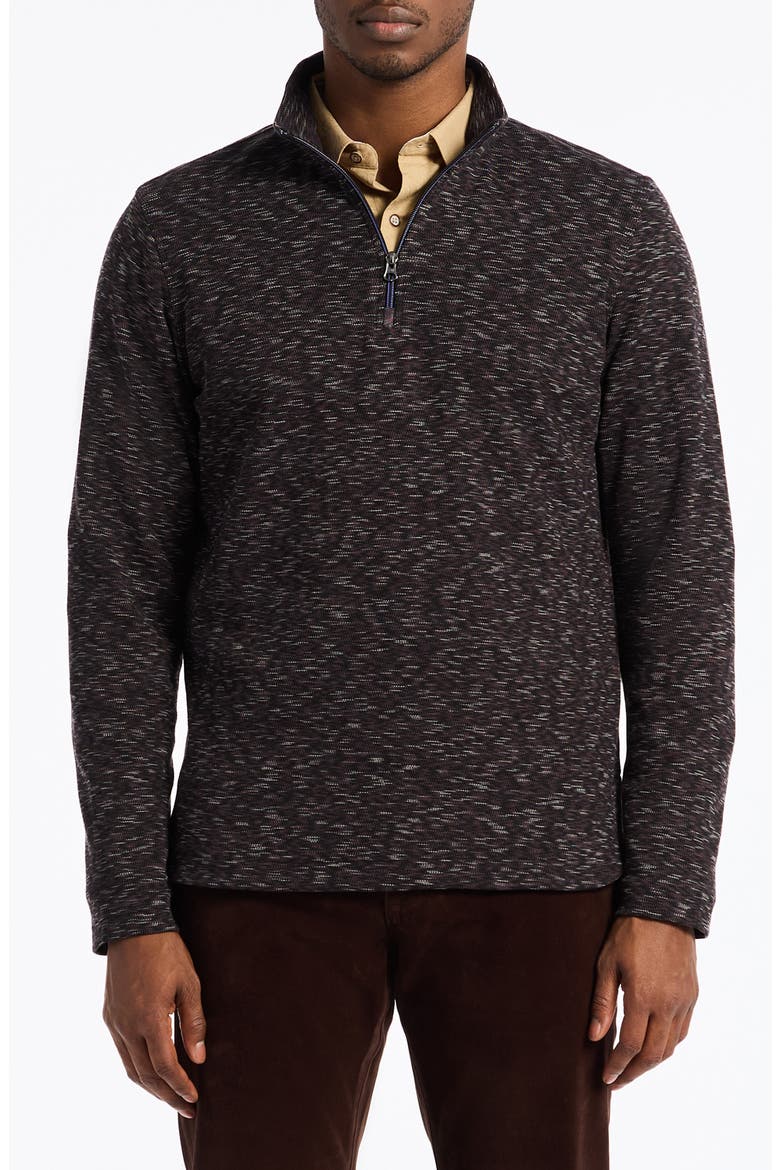 Matson Space Dye Quarter Zip Top, Main, color, BLACK