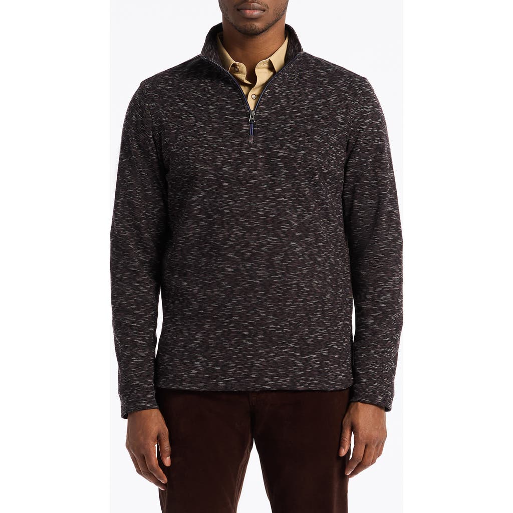 Robert Graham Matson Space Dye Quarter Zip Top In Black