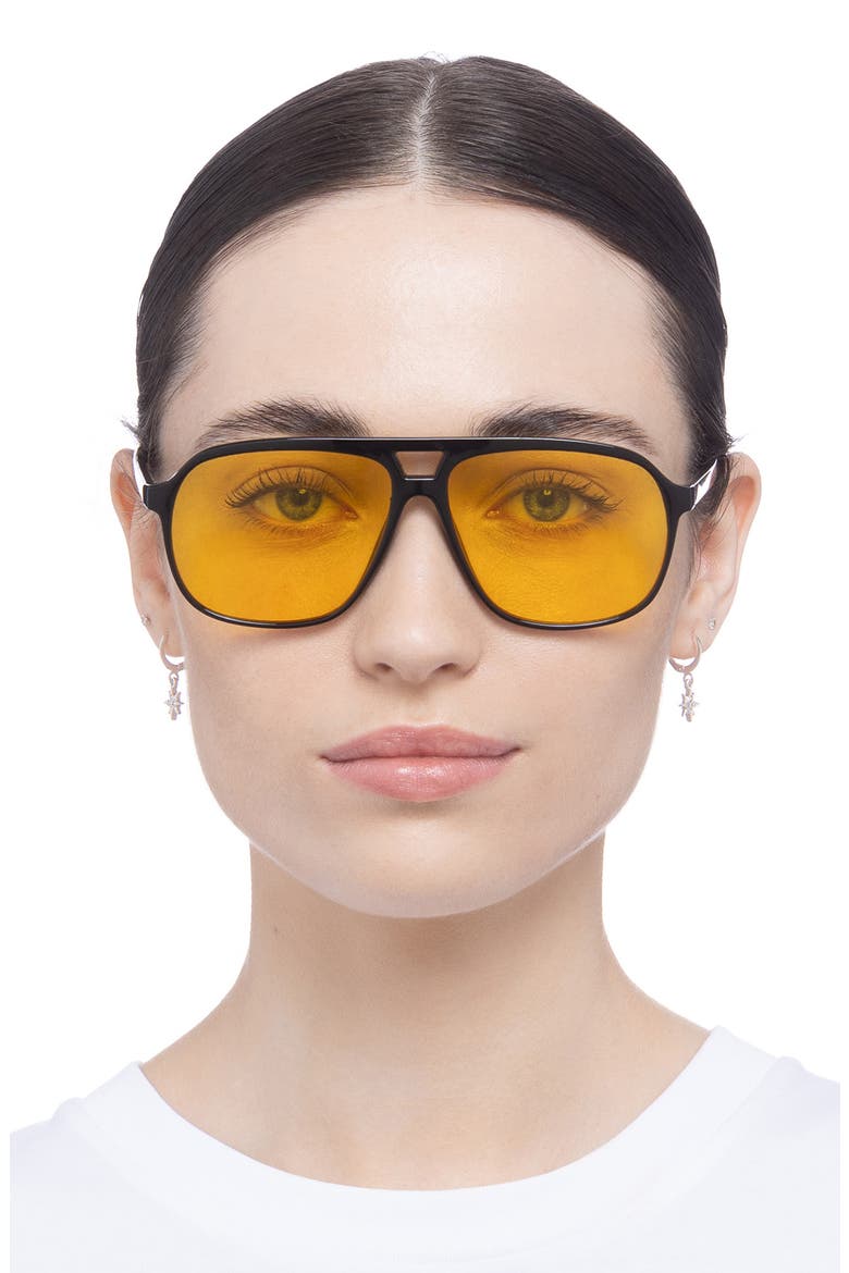 Monoceros 57mm Aviator Sunglasses, Alternate, color, BLACK
