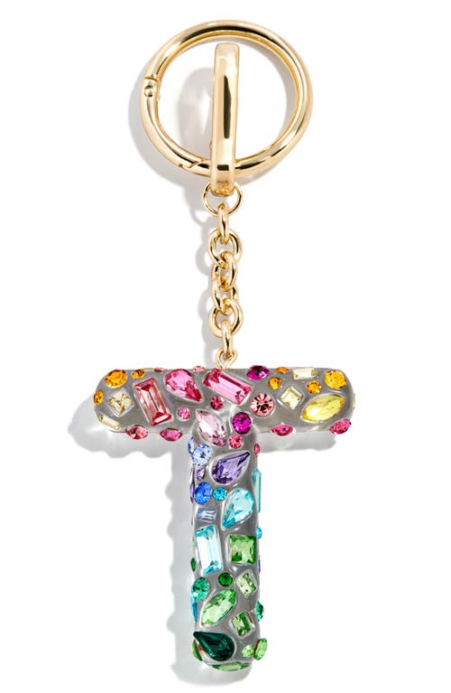 Baublebar Crystal Initial Key Ring Bag Charm In Gold