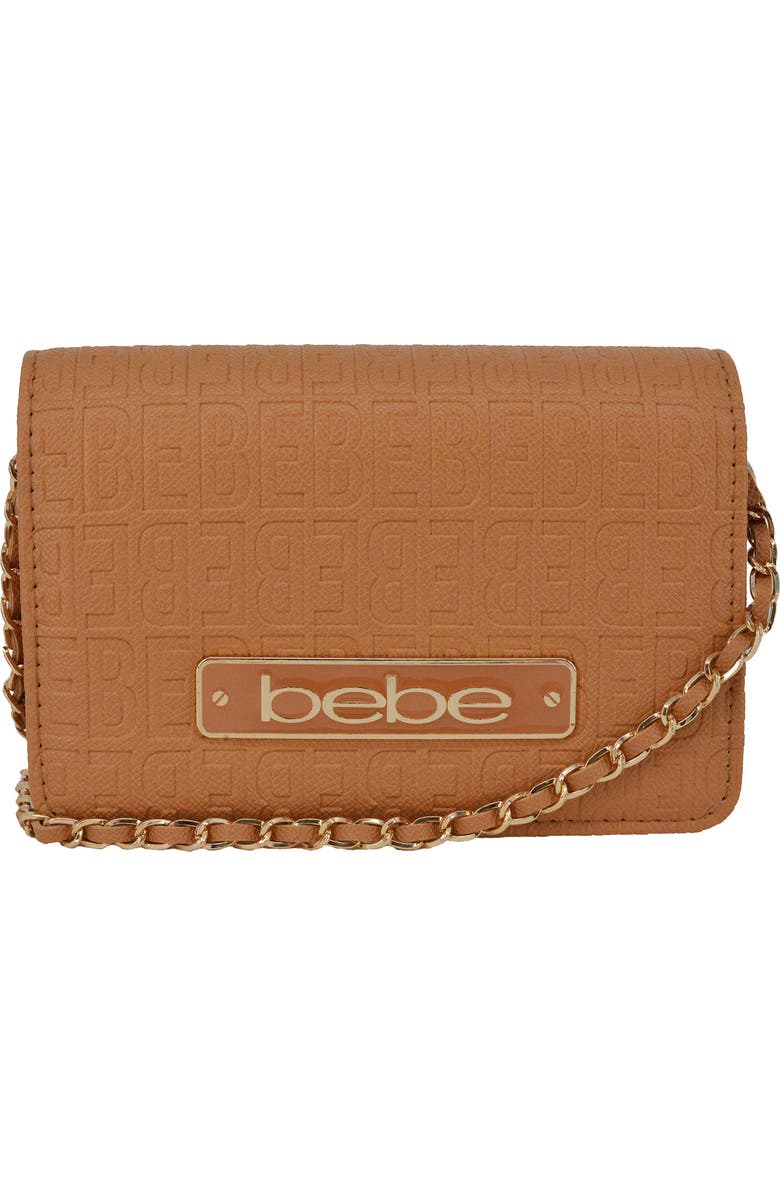 bebe Thea Crossbody Bag, Main, color, Camel
