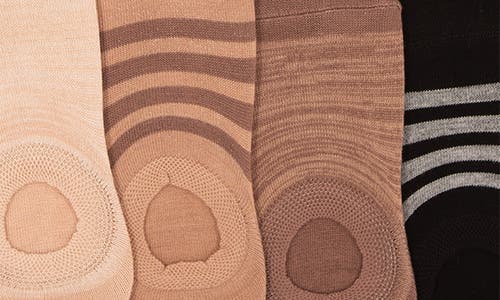 Felina Assorted 6-pack Super No-show Socks In Beige Multi