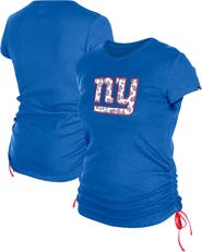 New Era Women's New Era Royal New York Giants Ruched Side T-Shirt