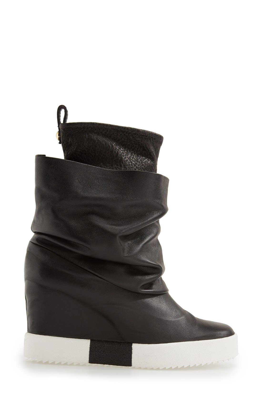 High Top Wedge, Alternate, color, BLACK