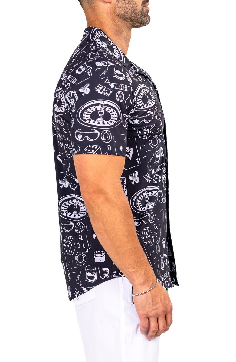 Maceoo Marthy Black Camp Shirt, Alternate, color, 