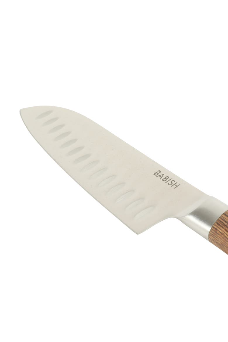 High Carbon German Steel Santoku Knife with Pakka Wood Handle, Alternate, color, Dark Brown