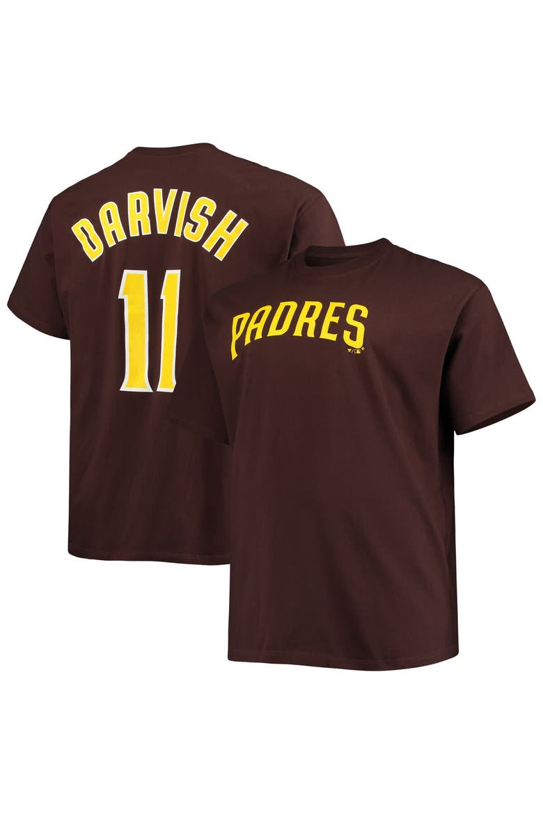 Men's Yu Darvish Brown San Diego Padres Big & Tall Name & Number T-Shirt, Main, color, Brown