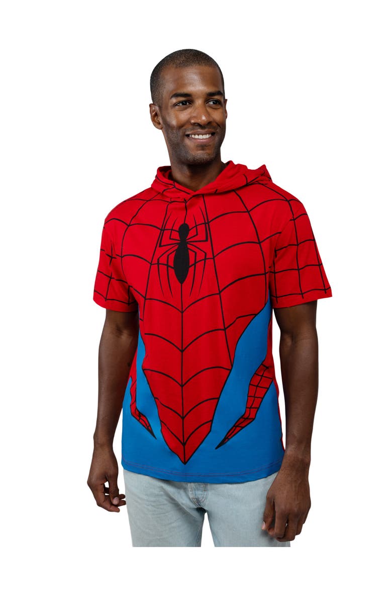 Spider-Man Hooded T-Shirt, Alternate, color, Red Blue Spider Man