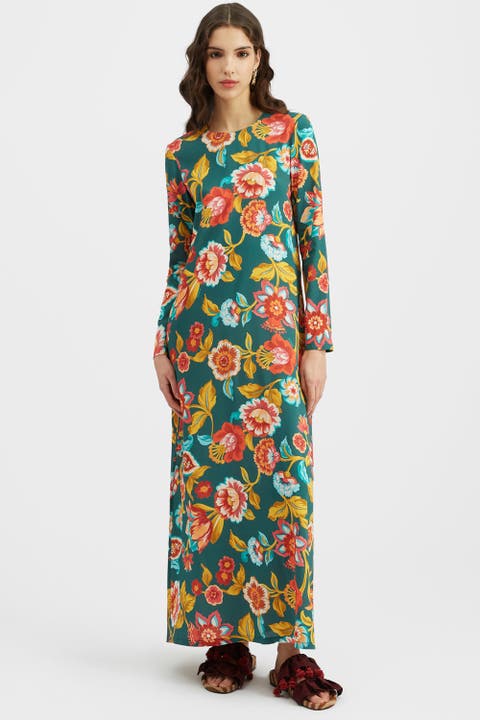 Long Sleeve Swing Dress Hottie Emerald