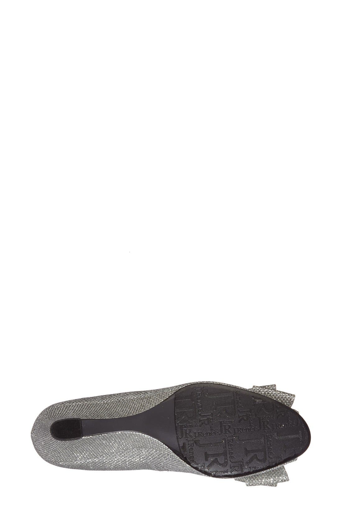 'Blare' Bow Wedge Peep Toe Pump, Alternate, color, SILVER