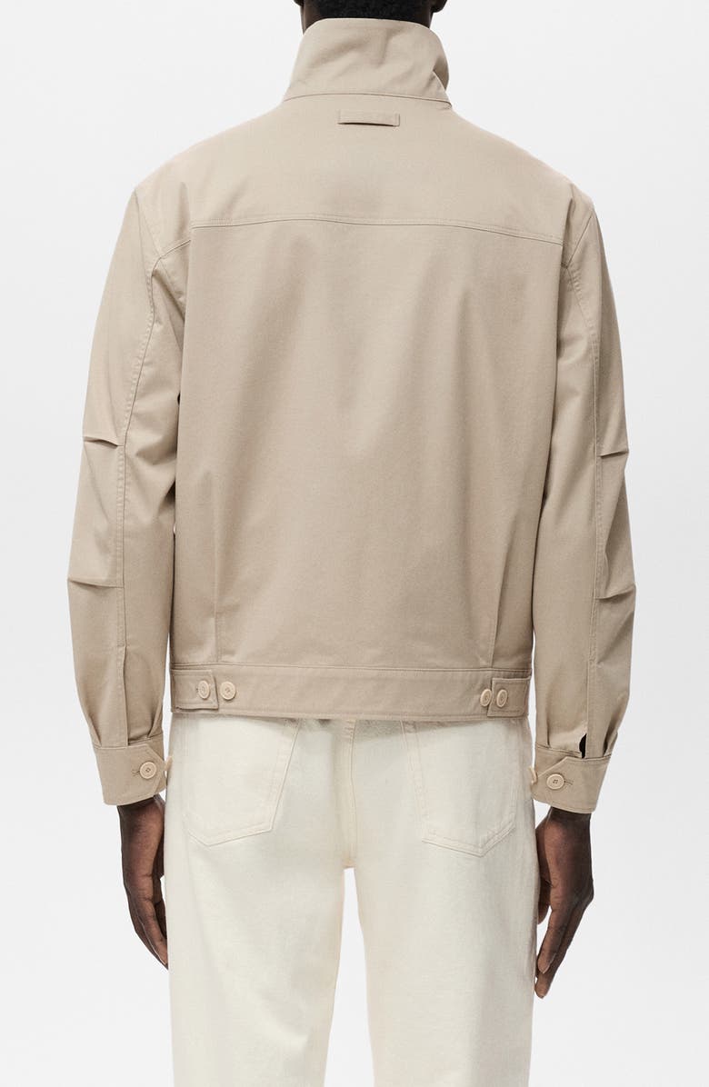 MANGO Stand Collar Zip Jacket, Alternate, color, Sand