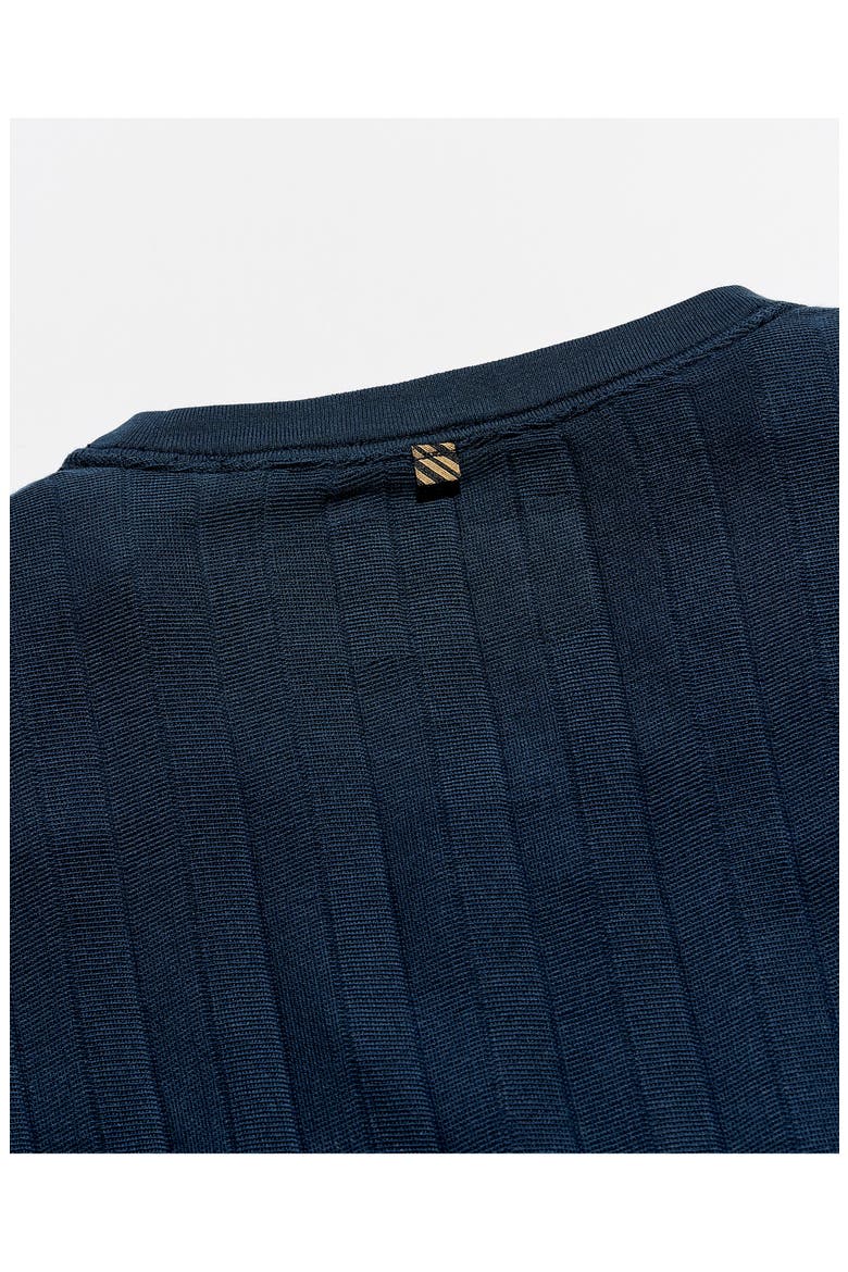 Herringbone Crewneck Long Sleeve T-Shirt, Alternate, color, CARBON BLUE