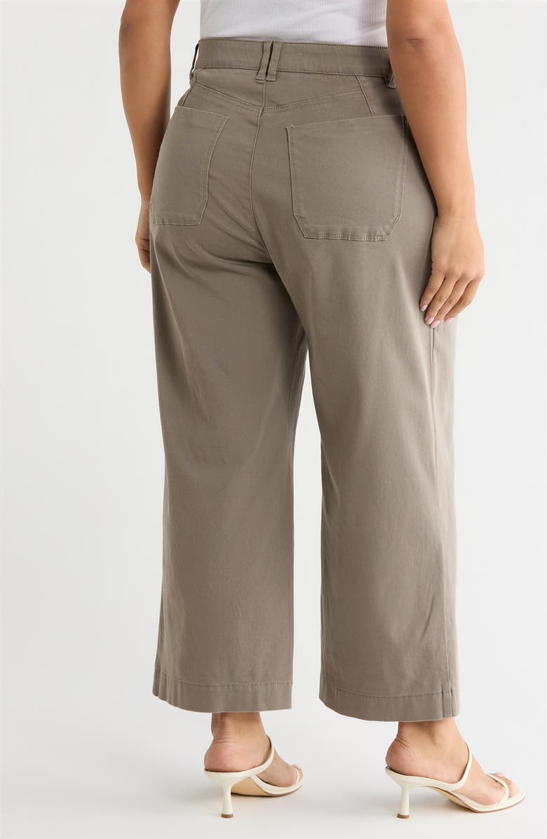 Wit & Wisdom Wyatt Skyrise Crop Wide Leg Twill Pants, Alternate, color, Brindle Olive