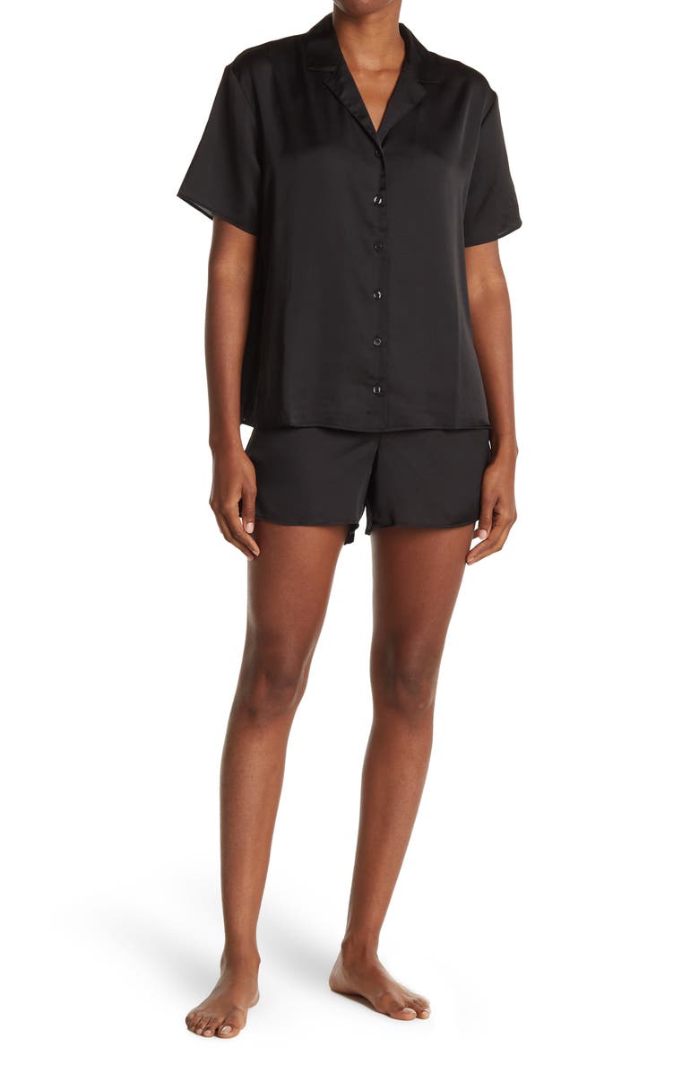 NORDSTROM RACK Satin Short Sleeve Shortie Set, Main, color, 
