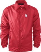 DUNBROOKE Men's Dunbrooke Red St. Louis Cardinals Coach's Raglan Full-Snap Windbreaker Jacket