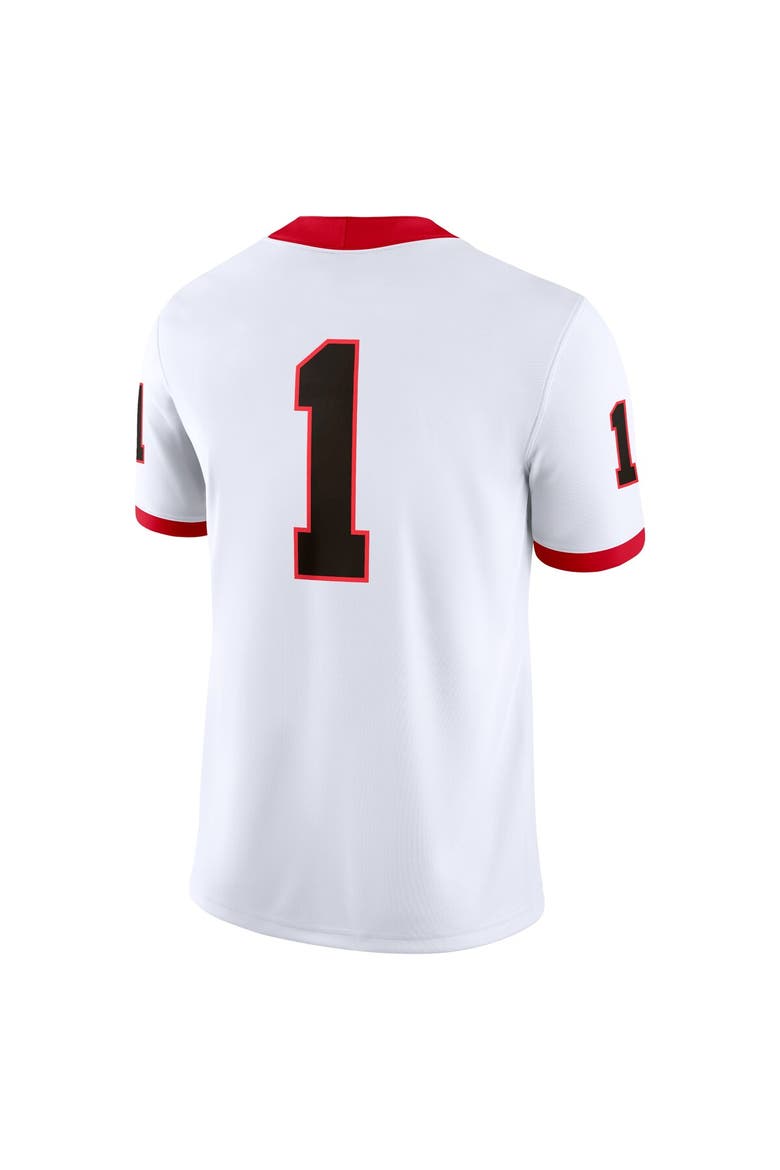 Men's Nike #1 White Georgia Bulldogs Game Jersey, Alternate, color, White