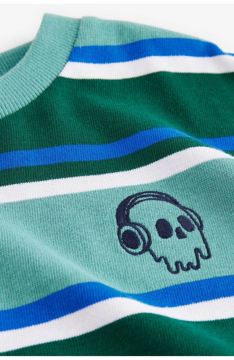 NEXT Kids' Green Stripe Cotton T-Shirt, Alternate, color, 